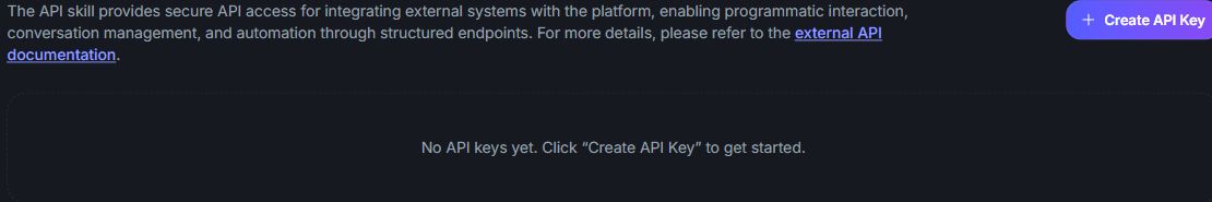API skill with no keys yet.